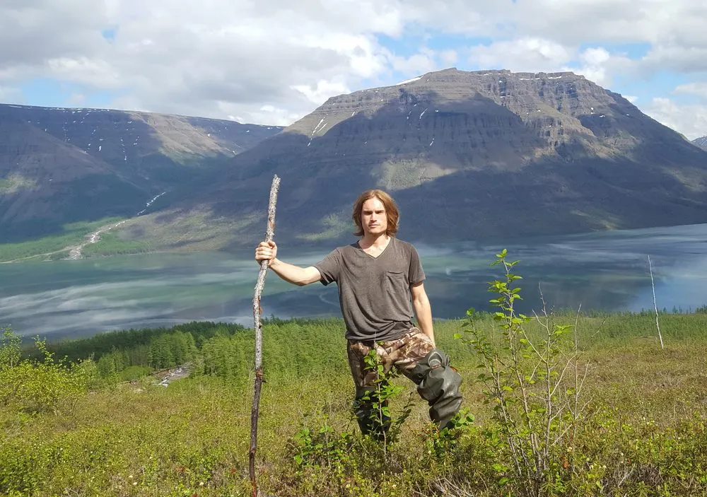 Standing above Lake Lama in summer